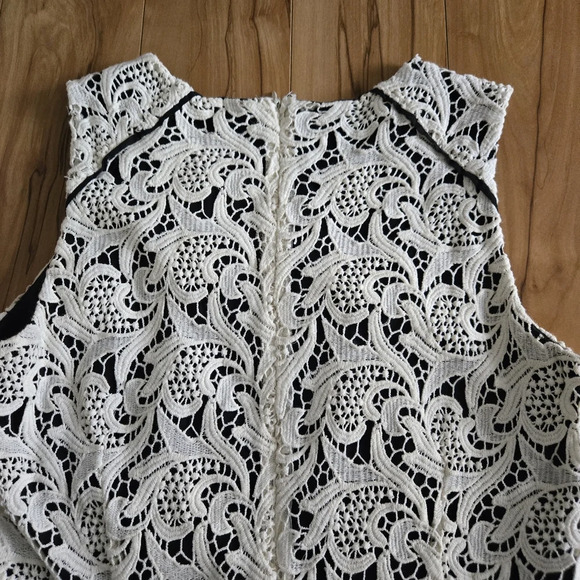 Maeve Sleeveless Lace Peplum Top Size 10 Back Zipper. Black lining. Elegant! - Picture 3 of 12